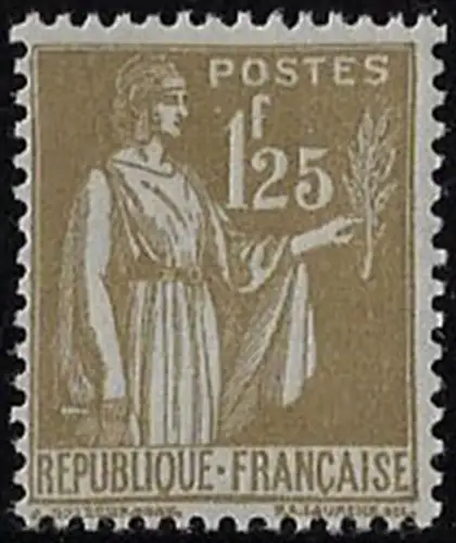 1932 Francia Pace Fr. 1,25 olive MNH Unificato n. 287