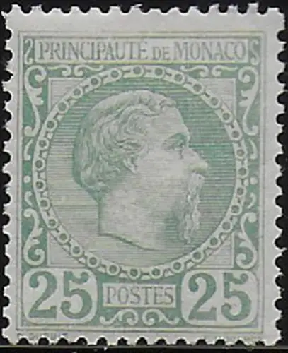1885 Monaco Charles III 25c. green 1v. MNH Unificato n. 6