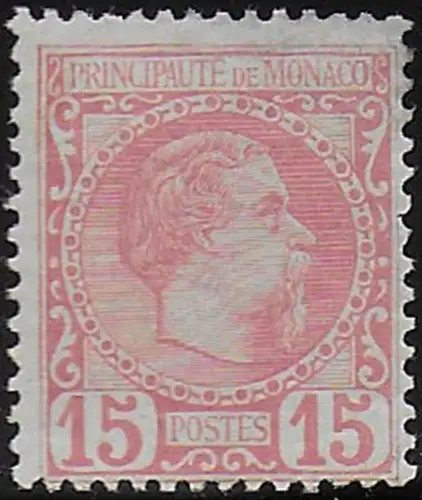 1885 Monaco Charles III 15c. pink 1v. MNH Unificato n. 5