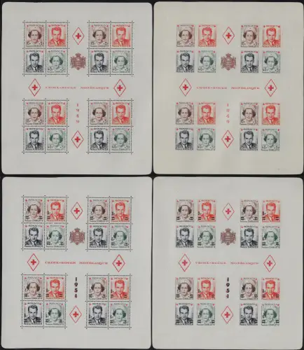 1949-51 Monaco Red Cross 4MS MNH Unificato n. 3/4+UN