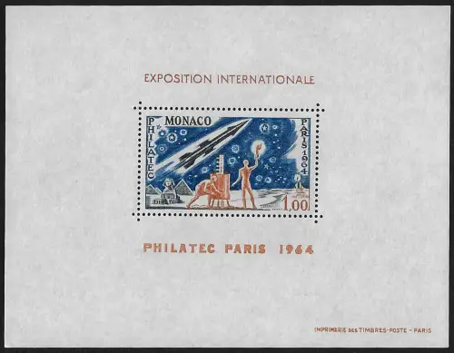 1964 Monaco Philatec Paris MS gal MNH Unificato n. S5
