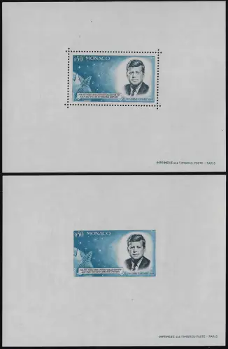 1964 Monaco Kennedy's death 2MS MNH Unificato n. S8/8A