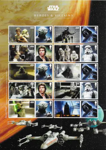 2015 Gran Bretagna Star Wars III smilers MS MNH Unificato n. 96