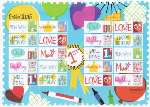 2015 Gran Bretagna greeting stamps smilers MS MNH Unificato n. 93
