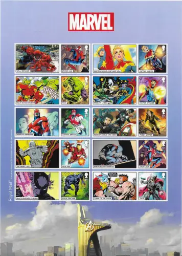2019 Gran Bretagna Marvel heroes smilers MS MNH Unificato n. 152