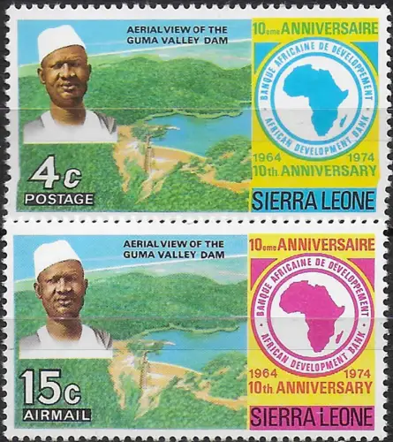 1975 Sierra Leone African Development Bank 2v. MNH SG n. 590-91
