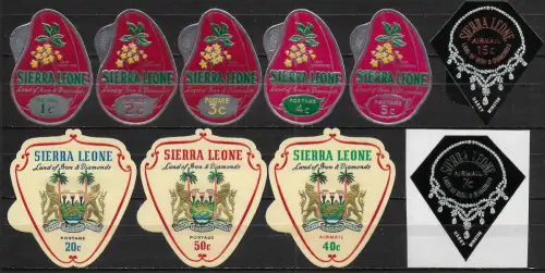 1965 Sierra Leone Decimal Cola and Diamonds 10v. MNH SG n. 377-86