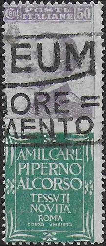 1925 Italia Pubblicitari 50c. PIPERNO used ao Sassone n. 13