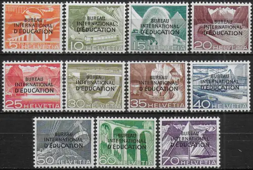 1950 Svizzera Service Bureau d'Education 11v. MNH Unificato n. 327-37