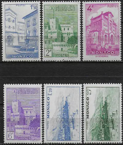 1946 Monaco Views 6v. MNH Unificato n. 275-80