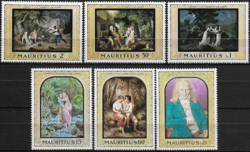 1968 Mauritius Bernardin de St Pierre 6v. MNH SG n. 376-81