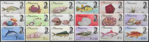 1969-73 Mauritius Fish 18v. MNH SG n. 382-99
