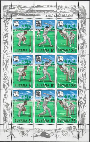 1968 Guyana Cricket Championship MF MNH SG n. 445-47