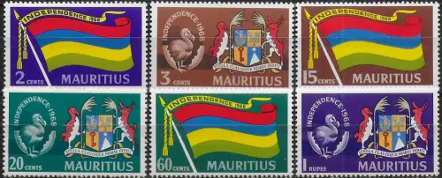 1968 Mauritius Independence 6v. MNH SG n. 364-69