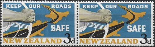 1964 New Zealand Road Safety Campaign variety pair MNH SG n. 821/21a