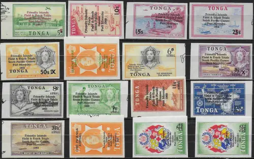 1968 Tonga South Pacific Games 16v. MNH SG n. 257-70+O33-O34