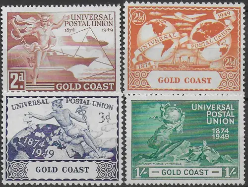1949 Gold Coast UPU 75th Anniversary 4v. MNH SG n. 149-52