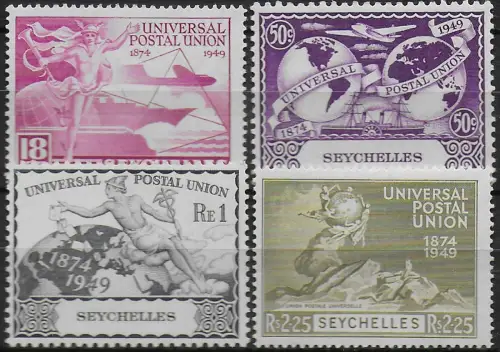 1949 Seychelles UPU 75th Anniversary 4v. MNH SG n. 154-57