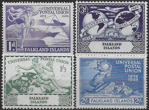 1949 Falkland Islands UPU 75th Anniversary 4v. MNH SG n. 168-71