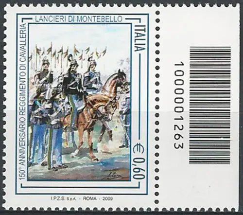 2009 Italia Lancieri di Montebello barcode MNH Unificato n. 3167cb