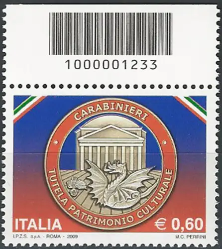 2009 Italia corpo dei Carabinieri barcode MNH Unificato n. 3135cb