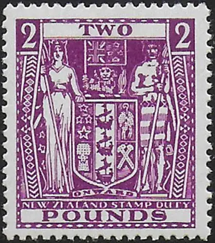 1946 New Zealand fiscal stamps £2 bright purple MNH SG n. F206
