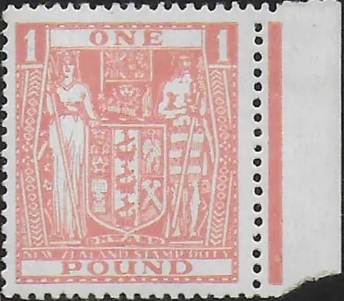 1940 New Zealand fiscal stamps £1 pinkht MNH SG n. F203