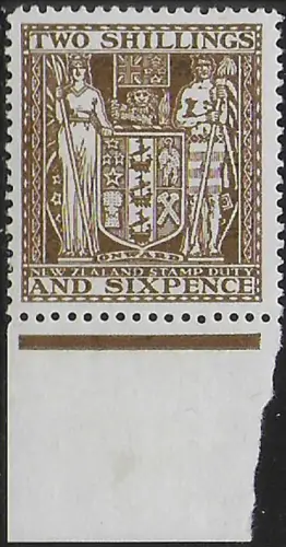 1949 New Zealand fiscal stamps 2s.6d. deep brown bf MNH SG n. F193w