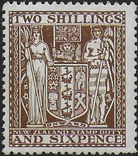1940 New Zealand fiscal stamps 2s.6d. deep brown MNH SG n. F193