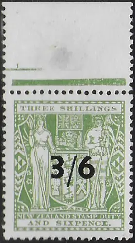 1953 New Zealand fiscal stamps 3/6 on 3s.6d. grey-gree bf MNH SG n. F213