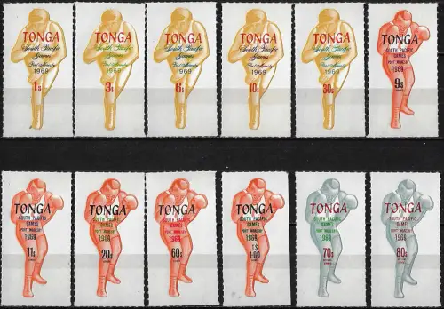 1969 Tonga South Pacific Games 12v. MNH SG n. 285-94+O35-O36