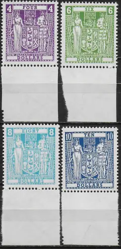 1967 New Zealand fiscal stamps decimal currency 4v. MNH SG n. F219-F222