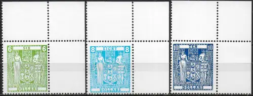 1986 New Zealand fiscal stamps decimal currency 3v. af MNH YeT n. 74/76