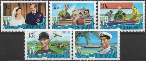 1971 Cook Islands Royal visit 5v. MNH SG n. 345/49