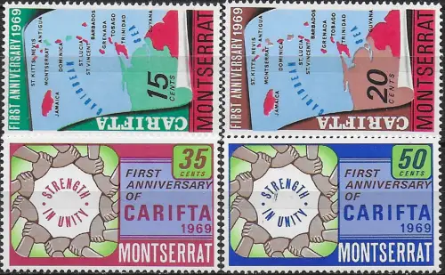 1969 Montserrat CARIFTA 4v. MNH SG n. 223-26