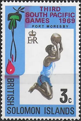 1969 British Solomon Islands 3c. basket Wmk inverted MNH SG n. 184w
