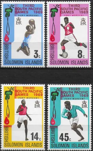 1969 British Solomon Islands South Pacific Games 4v. MNH SG n. 184-87