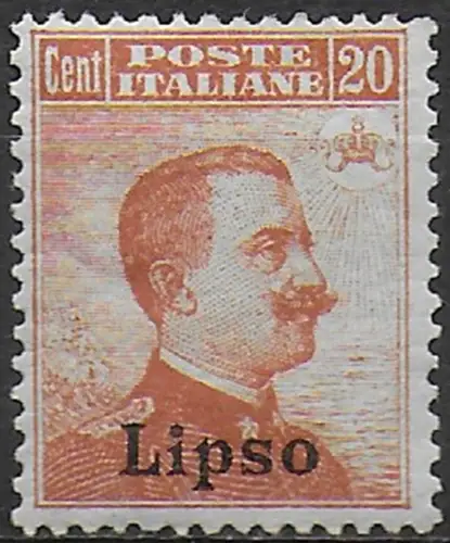 1917 Egeo Lipso 20c. orange MNH Sassone n. 9