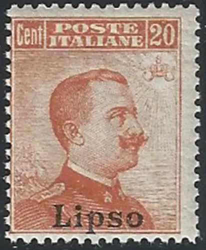 1917 Egeo Lipso 20c. Orange mc MNH Sassone n. 9