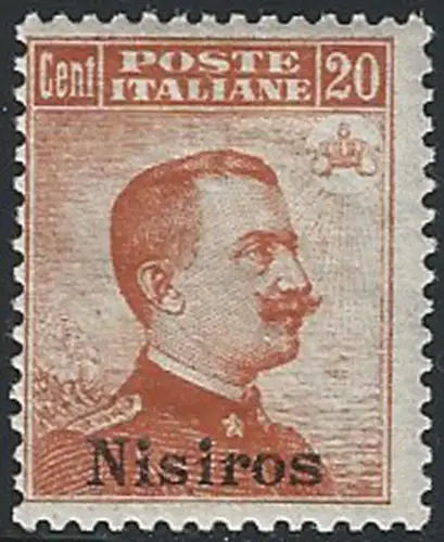 1917 Egeo Nisiro 20c. orange MNH Sassone n. 9