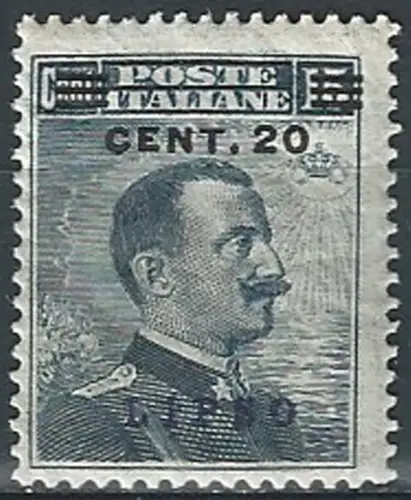 1916 Egeo Lipso 20c. on 15c. MNH Sassone n. 8