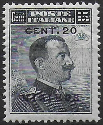1916 Egeo Nisiro 20c. on 15c. MNH Sassone n. 8