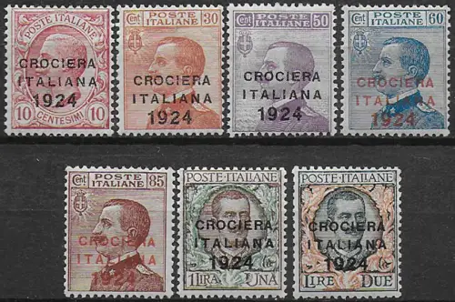 1924 Italia Latin America cruise 7v. MNH Sassone n. 162-68