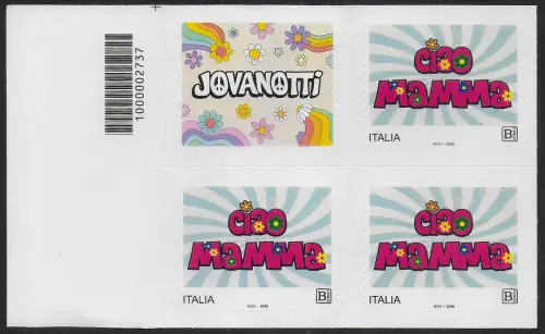 2026 Italy Jovanotti italian songwriter block of four MNH