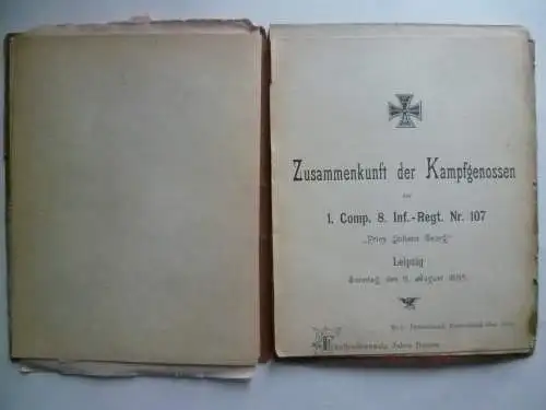 Album von Leipzig 1895 Zusammenkunft 8. Inf.Rgt. 107