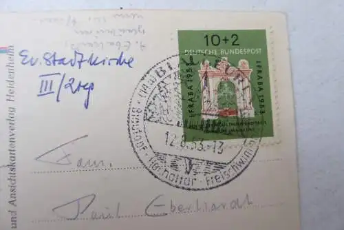 BRD Mi.171 IFABRA 1953 EF auf Postkarte m. SST Blaubeuren