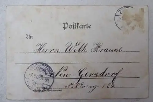 Litho-AK Borsdorf bei Leipzig "Villa" Liebknecht während d. Socialistengesetzes