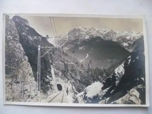 4 Foto-AK Karwendel-Bahn Tirol Schloßbachtal