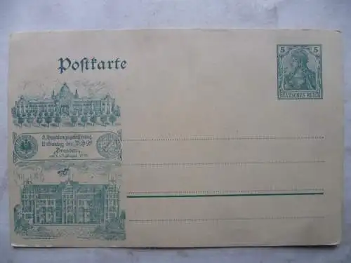 Privatganzsache 8. Handlungsgehilfentag 12. Gautag des D.H.V. Dresden 1910