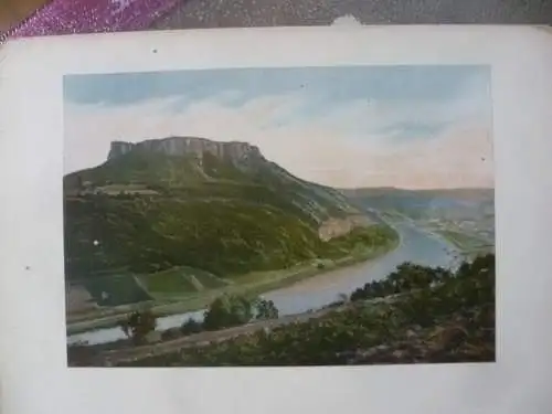 2 kol. Fotos Photochrom Sächsische Schweiz Lilenstein Bastei um 1895